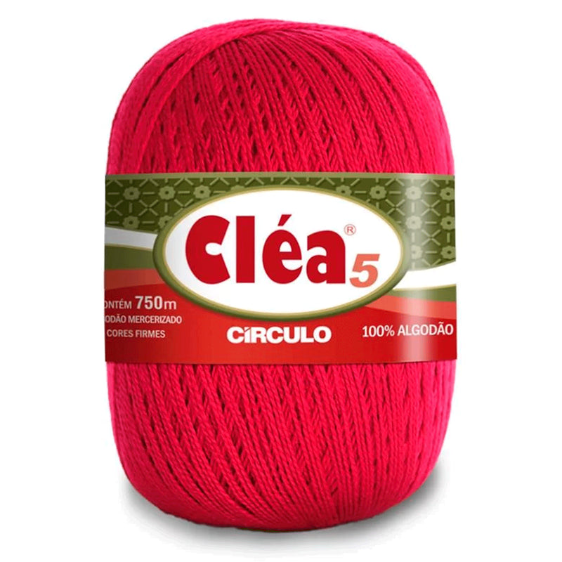 Círculo Cléa 5, 100% Mercerized Cotton Yarn, 147 gram, 196.7 Tex, 750 Meters, Variety Colors, 6-Pack