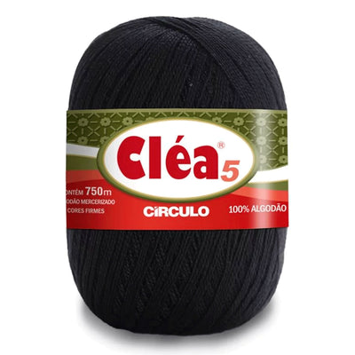 Círculo Cléa 5, 100% Mercerized Cotton Yarn, 147 gram, 196.7 Tex, 750 Meters, Variety Colors, 6-Pack