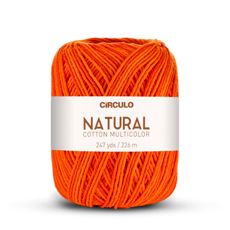 Círculo Natural Multicolors, 100% Cotton Yarn, 200 grams, 247 Yards, 885 Tex, Variety Colors, 6-Pack