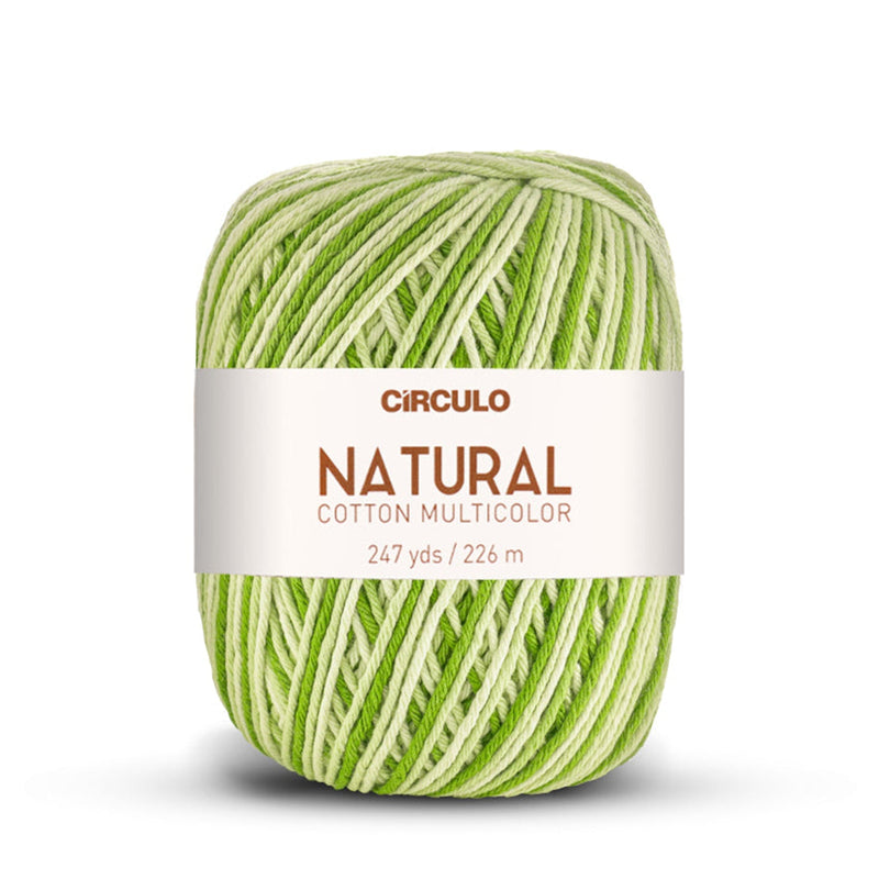 Círculo Natural Multicolors, 100% Cotton Yarn, 200 grams, 247 Yards, 885 Tex, Variety Colors, 1 Roll