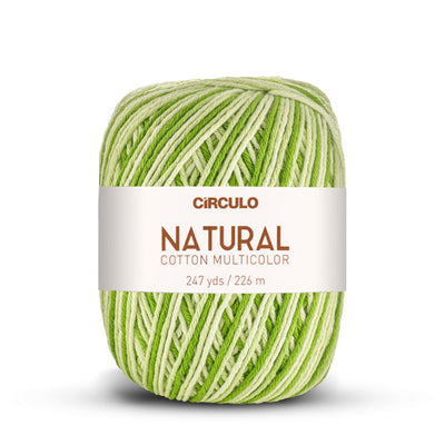 Círculo Natural Multicolors, 100% Cotton Yarn, 200 grams, 247 Yards, 885 Tex, Variety Colors, 6-Pack