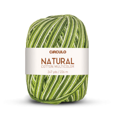 Círculo Natural Multicolors, 100% Cotton Yarn, 200 grams, 247 Yards, 885 Tex, Variety Colors, 1 Roll