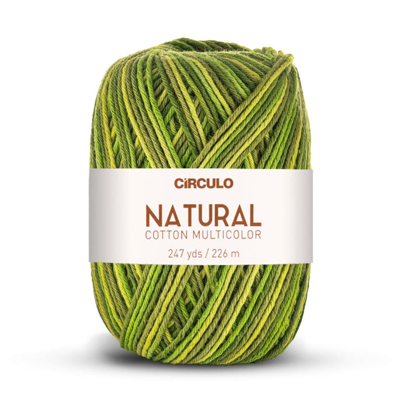 Círculo Natural Multicolors, 100% Cotton Yarn, 200 grams, 247 Yards, 885 Tex, Variety Colors, 1 Roll