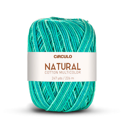 Círculo Natural Multicolors, 100% Cotton Yarn, 200 grams, 247 Yards, 885 Tex, Variety Colors, 1 Roll