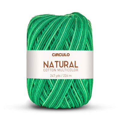 Círculo Natural Multicolors, 100% Cotton Yarn, 200 grams, 247 Yards, 885 Tex, Variety Colors, 1 Roll