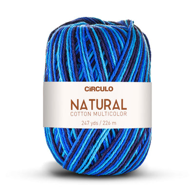 Círculo Natural Multicolors, 100% Cotton Yarn, 200 grams, 247 Yards, 885 Tex, Variety Colors, 1 Roll