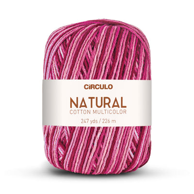 Círculo Natural Multicolors, 100% Cotton Yarn, 200 grams, 247 Yards, 885 Tex, Variety Colors, 6-Pack