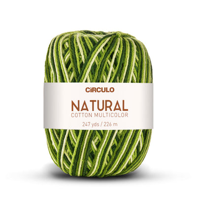 Círculo Natural Multicolors, 100% Cotton Yarn, 200 grams, 247 Yards, 885 Tex, Variety Colors, 1 Roll