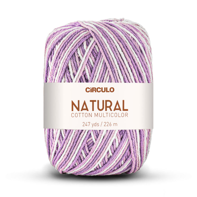 Círculo Natural Multicolors, 100% Cotton Yarn, 200 grams, 247 Yards, 885 Tex, Variety Colors, 1 Roll