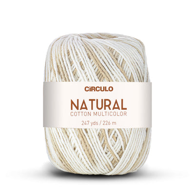 Círculo Natural Multicolors, 100% Cotton Yarn, 200 grams, 247 Yards, 885 Tex, Variety Colors, 6-Pack