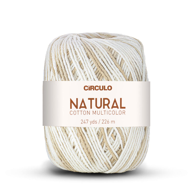 Círculo Natural Multicolors, 100% Cotton Yarn, 200 grams, 247 Yards, 885 Tex, Variety Colors, 1 Roll