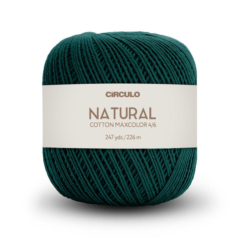 Círculo Natural Maxcolors 4/6, 100% Cotton Yarn, 200 Grams, 247 Yards, 885 Tex, Variety Colors, 6-Pack