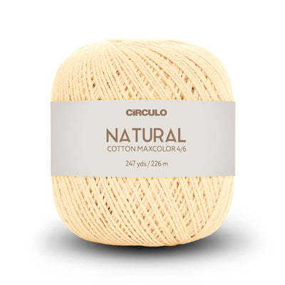 Círculo Natural Maxcolors 4/6, 100% Cotton Yarn, 200 Grams, 247 Yards, 885 Tex, Variety Colors, 6-Pack