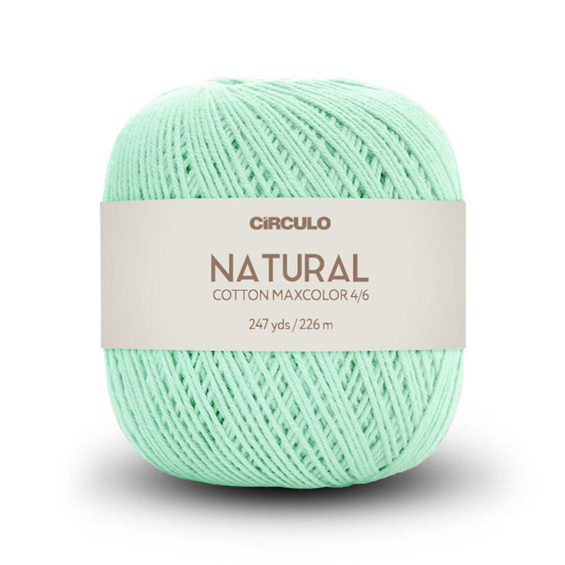 Círculo Natural Maxcolors 4/6, 100% Cotton Yarn, 200 Grams, 247 Yards, 885 Tex, Variety Colors, 6-Pack