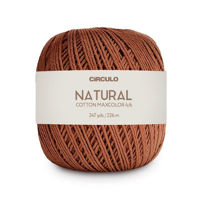 Círculo Natural Maxcolors 4/6, 100% Cotton Yarn, 200 Grams, 247 Yards, 885 Tex, Variety Colors, 6-Pack