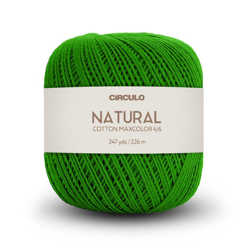 Círculo Natural Maxcolors 4/6, 100% Cotton Yarn, 200 Grams, 247 Yards, 885 Tex, Variety Colors, 6-Pack