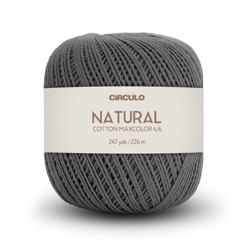 Círculo Natural Maxcolors 4/6, 100% Cotton Yarn, 200 Grams, 247 Yards, 885 Tex, Variety Colors, 6-Pack