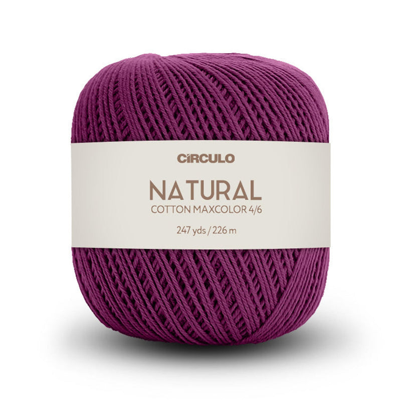 Círculo Natural Maxcolors 4/6, 100% Cotton Yarn, 200 Grams, 247 Yards, 885 Tex, Variety Colors, 6-Pack