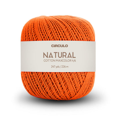 Círculo Natural Maxcolors 4/6, 100% Cotton Yarn, 200 Grams, 247 Yards, 885 Tex, Variety Colors, 6-Pack