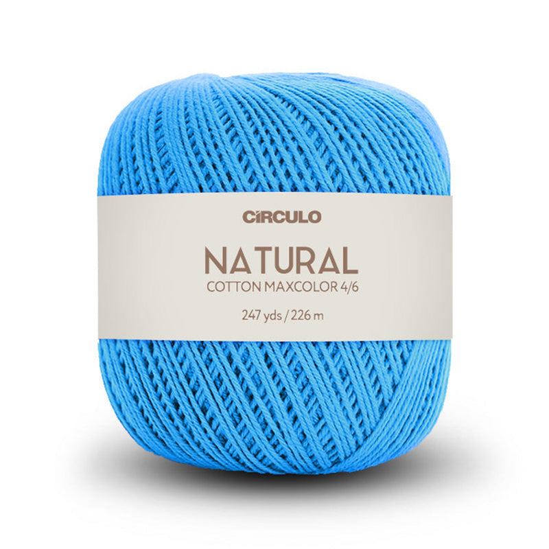 Círculo Natural Maxcolors 4/6, 100% Cotton Yarn, 200 Grams, 247 Yards, 885 Tex, Variety Colors, 6-Pack