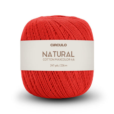 Círculo Natural Maxcolors 4/6, 100% Cotton Yarn, 200 Grams, 247 Yards, 885 Tex, Variety Colors, 6-Pack