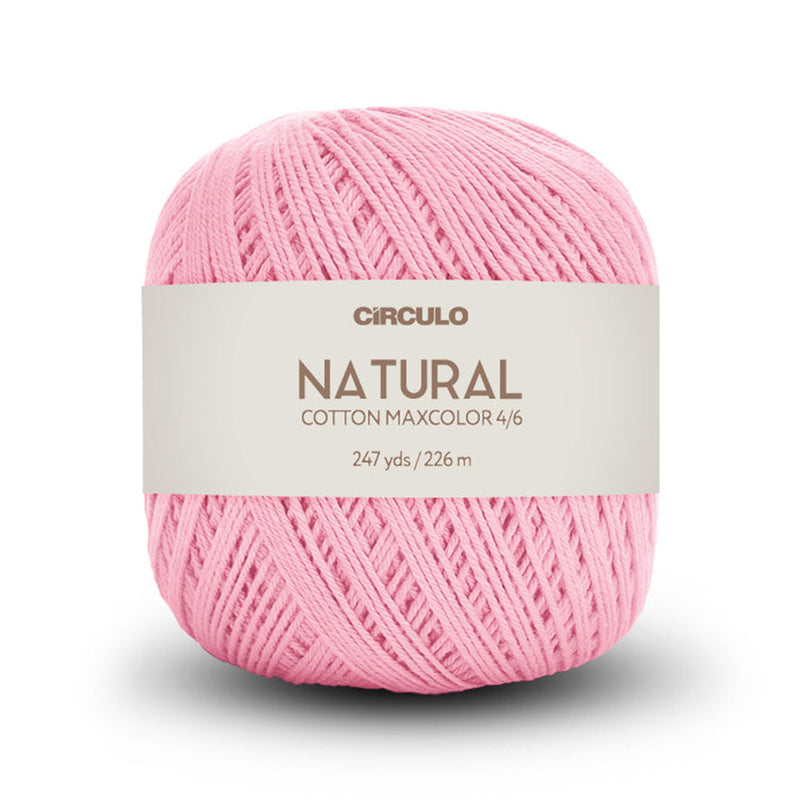 Círculo Natural Maxcolors 4/6, 100% Cotton Yarn, 200 Grams, 247 Yards, 885 Tex, Variety Colors, 6-Pack