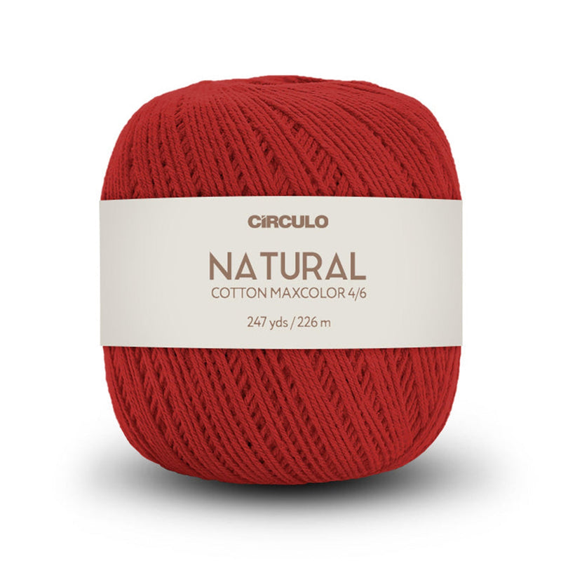 Círculo Natural Maxcolors 4/6, 100% Cotton Yarn, 200 Grams, 247 Yards, 885 Tex, Variety Colors, 6-Pack