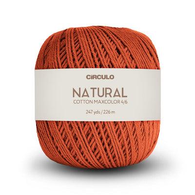 Círculo Natural Maxcolors 4/6, 100% Cotton Yarn, 200 Grams, 247 Yards, 885 Tex, Variety Colors, 6-Pack