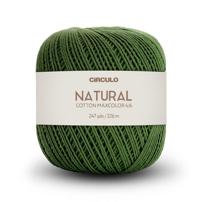 Círculo Natural Maxcolors 4/6, 100% Cotton Yarn, 200 Grams, 247 Yards, 885 Tex, Variety Colors, 6-Pack