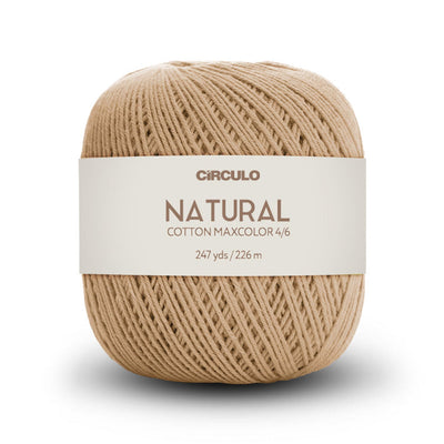 Círculo Natural Maxcolors 4/6, 100% Cotton Yarn, 200 Grams, 247 Yards, 885 Tex, Variety Colors, 6-Pack