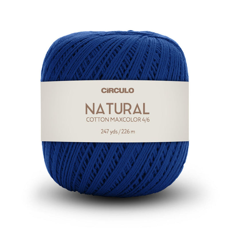 Círculo Natural Maxcolors 4/6, 100% Cotton Yarn, 200 Grams, 247 Yards, 885 Tex, Variety Colors, 6-Pack