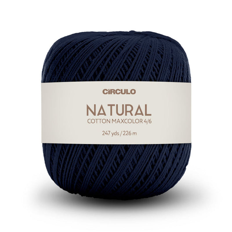 Círculo Natural Maxcolors 4/6, 100% Cotton Yarn, 200 Grams, 247 Yards, 885 Tex, Variety Colors, 6-Pack