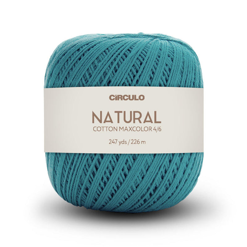 Círculo Natural Maxcolors 4/6, 100% Cotton Yarn, 200 Grams, 247 Yards, 885 Tex, Variety Colors, 6-Pack