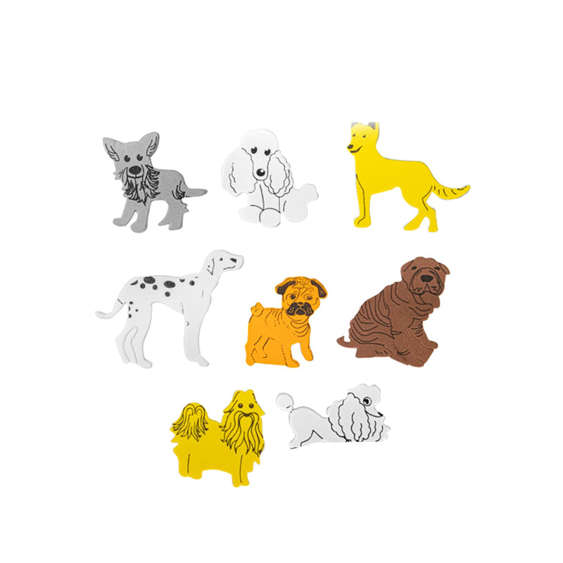 Foamy Sticker with Adhesive, Assorted Colors, Dogs Style, 12 pcs