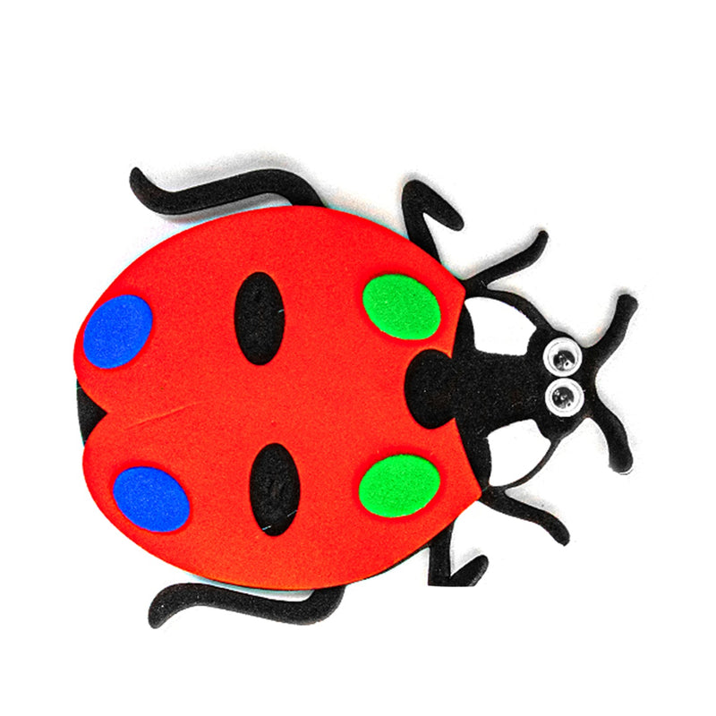 Foamy Sticker with Adhesive, Ladybug Style, 2 pcs