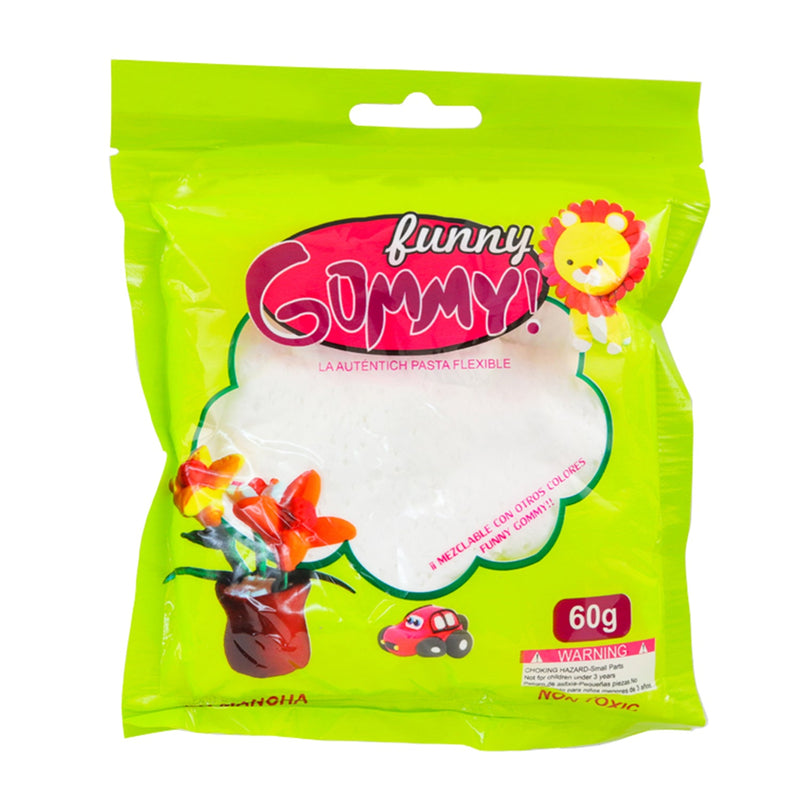 Funny Gummy, Moldable Foamy for Modeling and Crafting, Variety of Colors, 60g, 6 package
