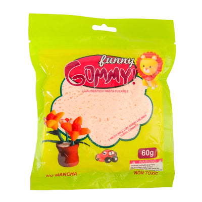 Funny Gummy, Moldable Foamy for Modeling and Crafting, Variety of Colors, 60g, 6 package
