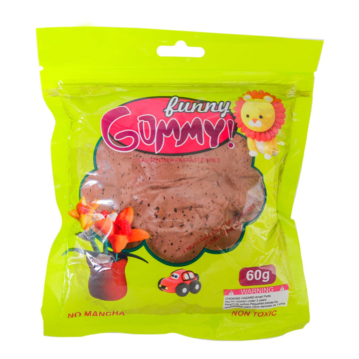 Funny Gummy, Moldable Foamy for Modeling and Crafting, Variety of Colors, 60g, 6 package