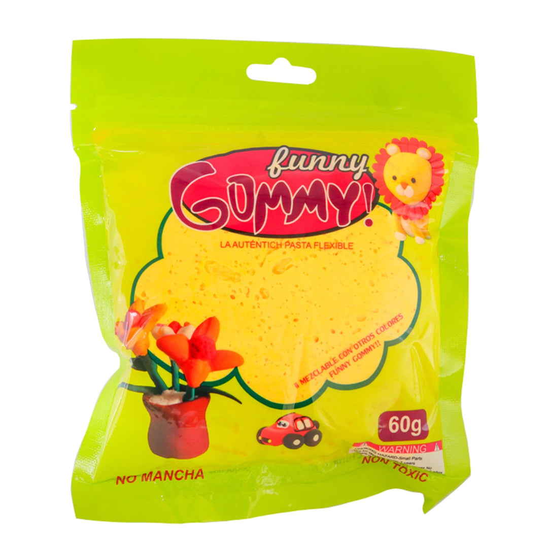 Funny Gummy, Moldable Foamy for Modeling and Crafting, Variety of Colors, 60g, 6 package