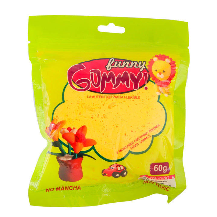 Funny Gummy, Moldable Foamy for Modeling and Crafting, Variety of Colors, 60g, 6 package