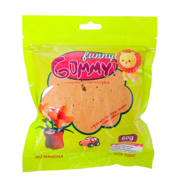 Funny Gummy, Moldable Foamy for Modeling and Crafting, Variety of Colors, 60g, 6 package