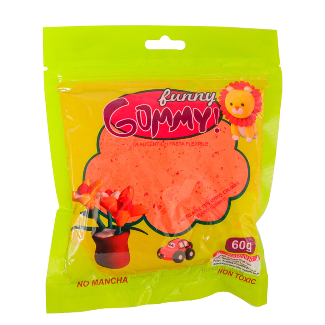 Funny Gummy, Moldable Foamy for Modeling and Crafting, Variety of Colors, 60g, 6 package