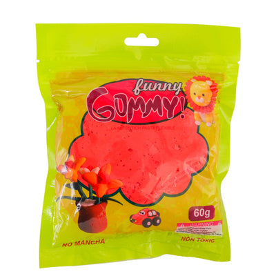 Funny Gummy, Moldable Foamy for Modeling and Crafting, Variety of Colors, 60g, 6 package,    6-Pack