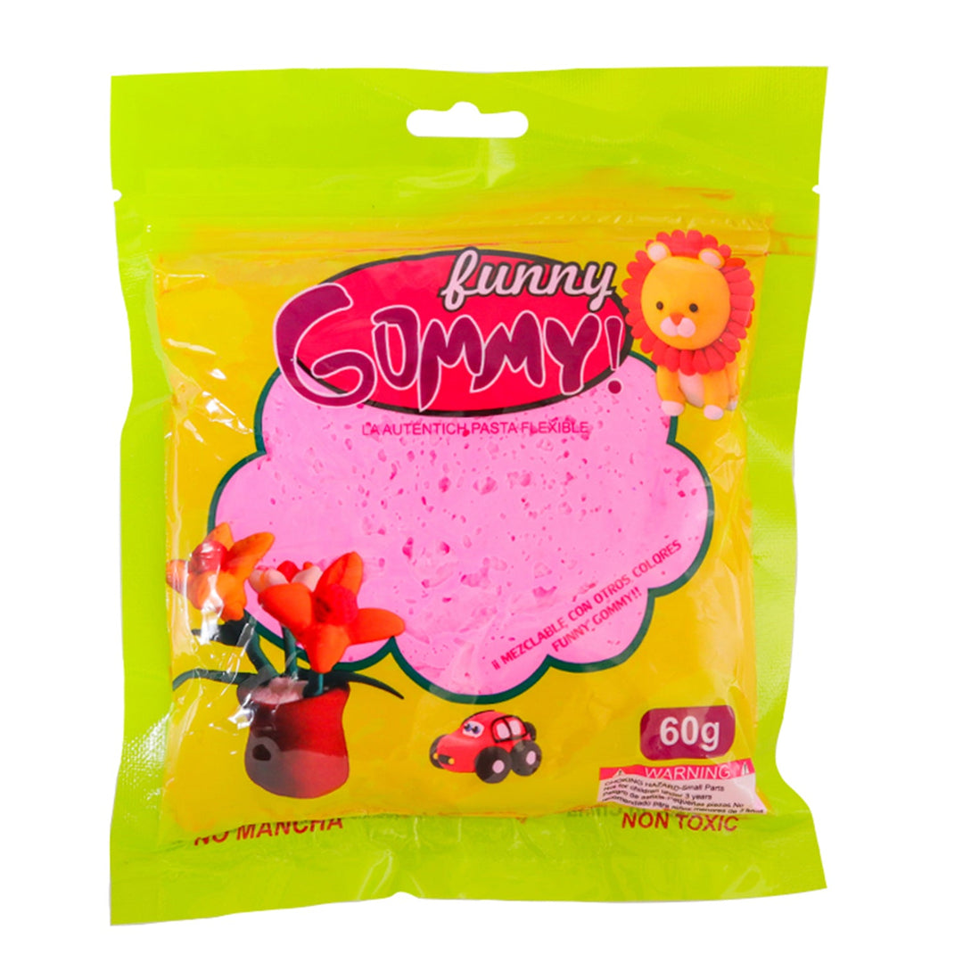 Funny Gummy, Moldable Foamy for Modeling and Crafting, Variety of Colors, 60g, 6 package
