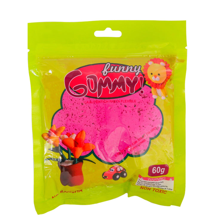 Funny Gummy, Moldable Foamy for Modeling and Crafting, Variety of Colors, 60g, 6 package