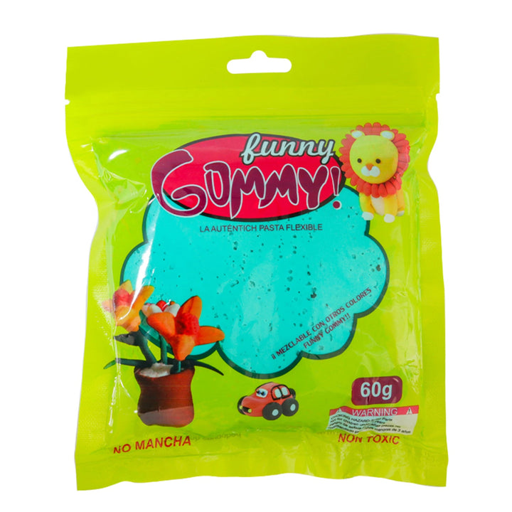 Funny Gummy, Moldable Foamy for Modeling and Crafting, Variety of Colors, 60g, 6 package