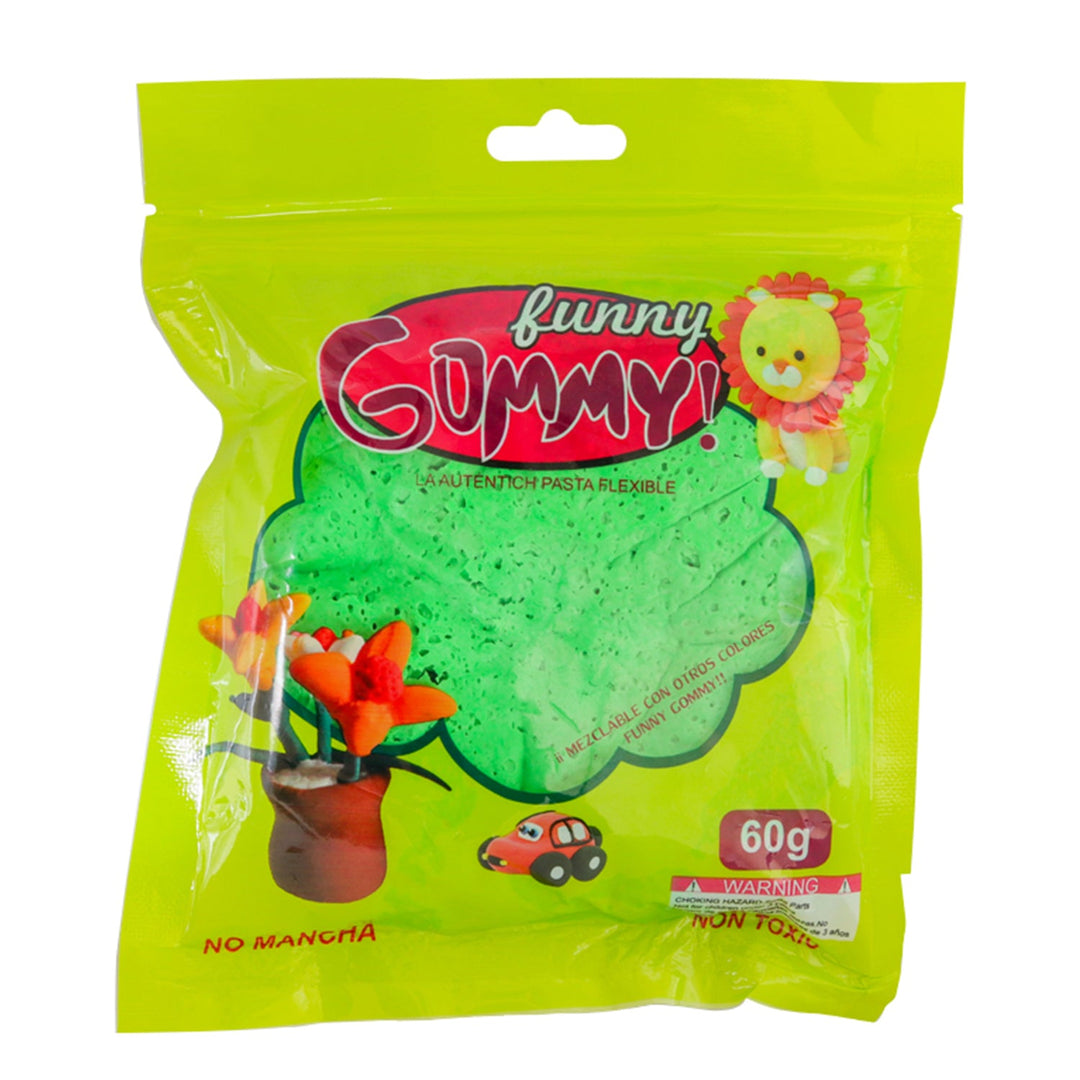 Funny Gummy, Moldable Foamy for Modeling and Crafting, Variety of Colors, 60g, 6 package