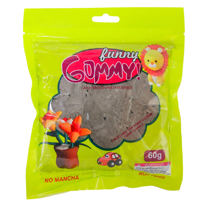 Funny Gummy, Moldable Foamy for Modeling and Crafting, Variety of Colors, 60g, 6 package