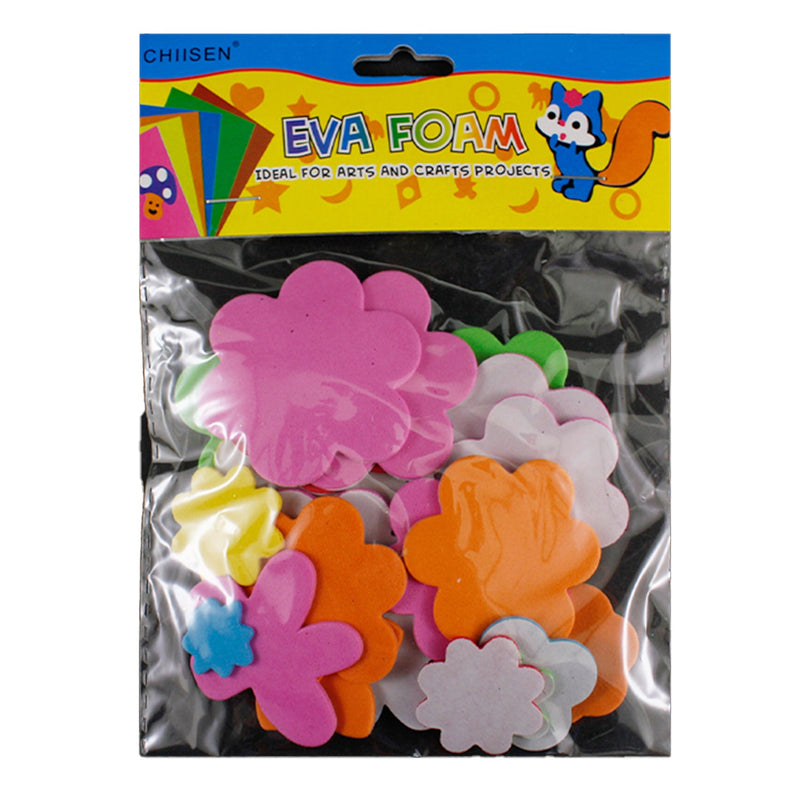 Foam Stickers with Adhesive, Flowers Style, 8 pcs