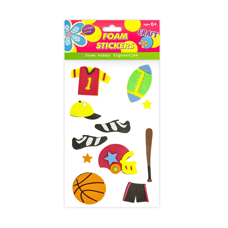 Foam Sticker with Adhesive, Sport Style, 11 pcs,   12-Pack